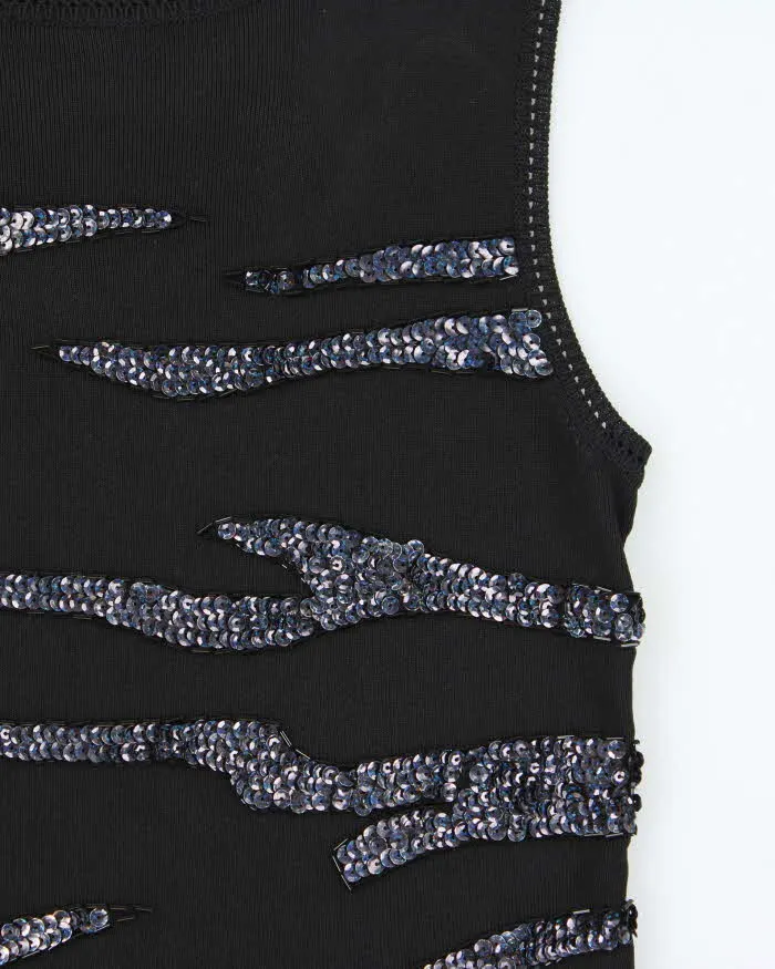 Vintage 90s Beaded Sequin Knit Top - M sold by Rokit product image thumbnail 4
