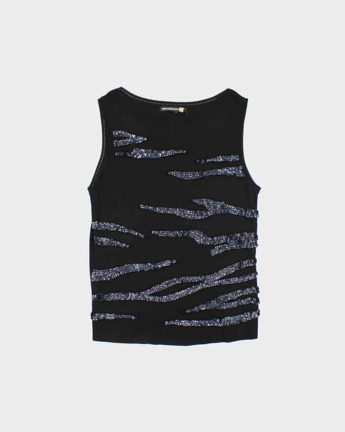 Vintage 90s Beaded Sequin Knit Top - M sold by Rokit