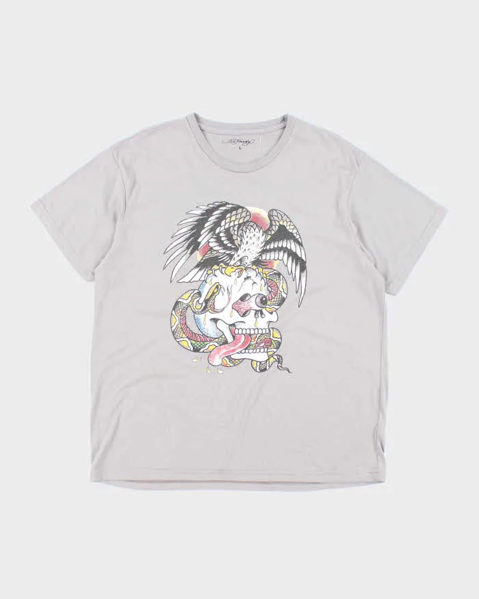 Vintage Y2K Ed Hardy Tribal Logo T-Shirt - L sold by Rokit