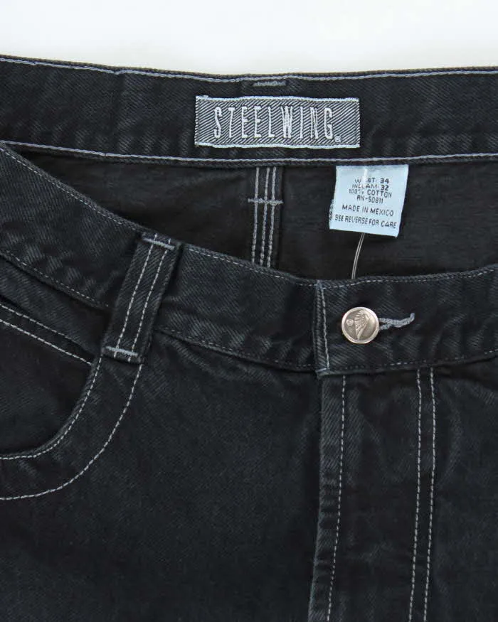 Vintage 90s Steelwing Wide Leg Jeans - W34 L32 sold by Rokit product image thumbnail 5