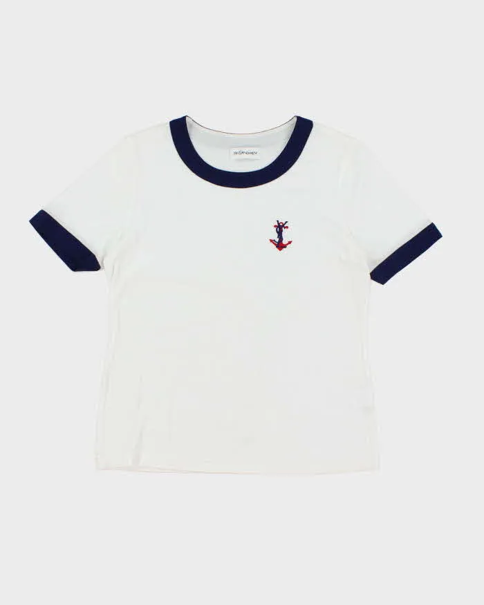 Vintage 2000's Yves Saint Laurent Small Crest T-Shirt - S sold by Rokit