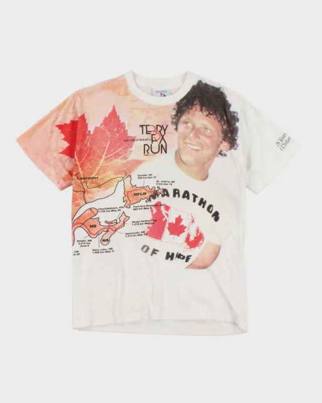 Vintage 2000's Terry Fox Memorial Run All Over Print T-Shirt - M sold by Rokit