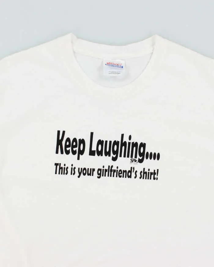 Vintage 2000's Keep Laughing Funny Slogan T-Shirt - M sold by Rokit product image thumbnail 3