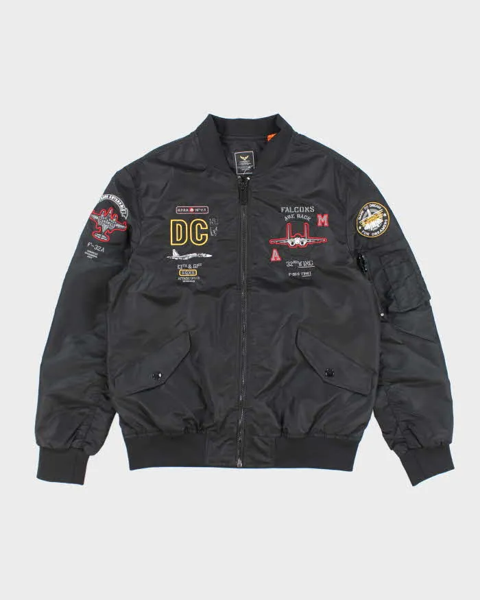 Vintage 2000's Embroidered Bomber Style Flight Jacket - M sold by Rokit
