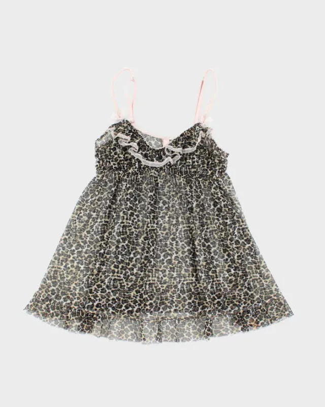 Vintage Y2k 00s Victoria's Secret Leopard Print Mesh Cami - S sold by Rokit