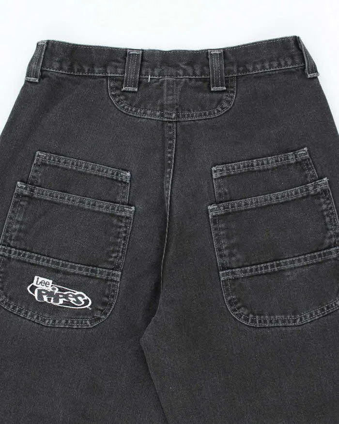 Vintage Lee Wide Leg Black Dark Wash Jeans - W28 L25 sold by Rokit product image thumbnail 4
