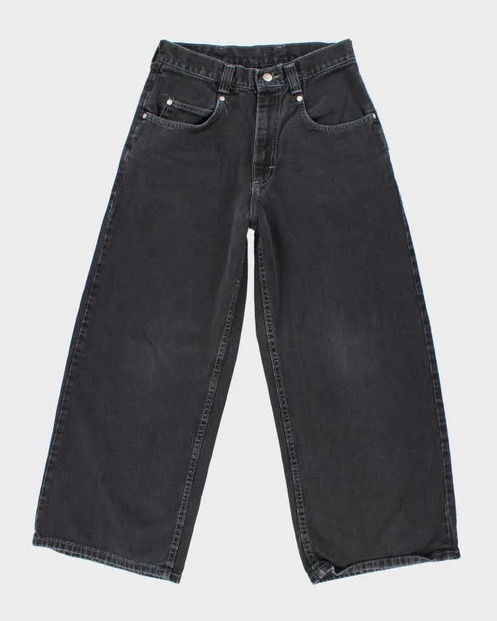 Vintage Lee Wide Leg Black Dark Wash Jeans - W28 L25 sold by Rokit