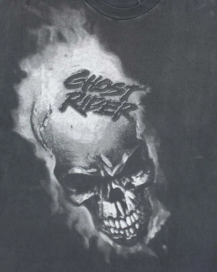 Vintage Ghost Rider Flaming Head Faded T-Shirt - L sold by Rokit product image thumbnail 3