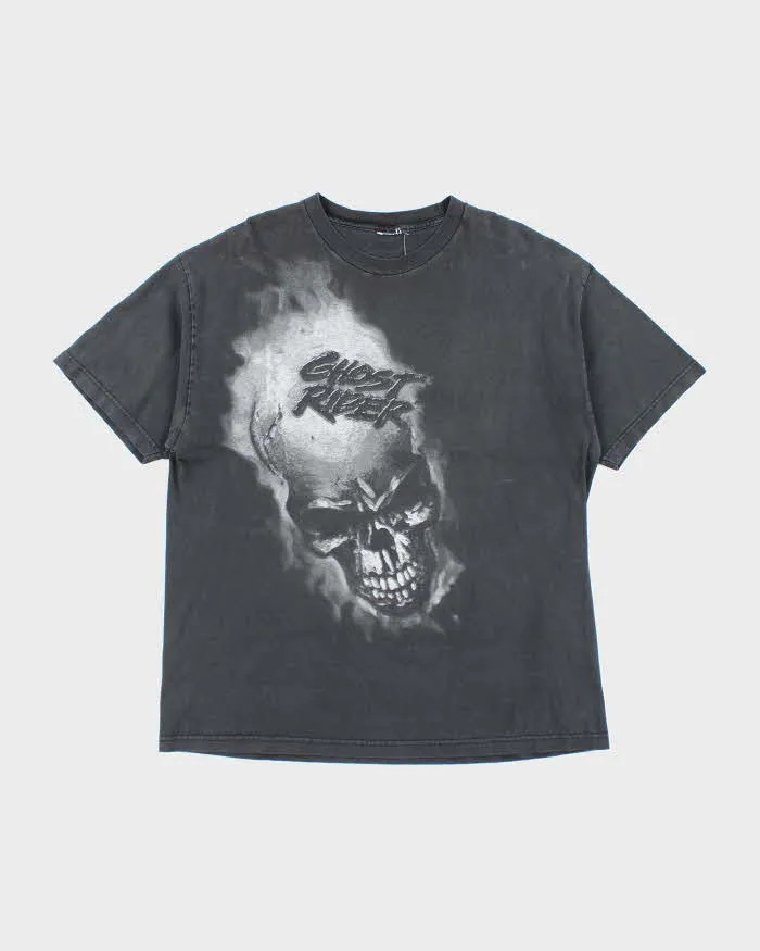 Vintage Ghost Rider Flaming Head Faded T-Shirt - L sold by Rokit