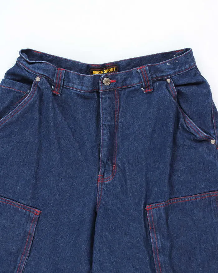Vintage 2000's Mecca Sport Wide Leg Dark Wash Cargo Jeans - W32 L30 sold by Rokit product image thumbnail 3