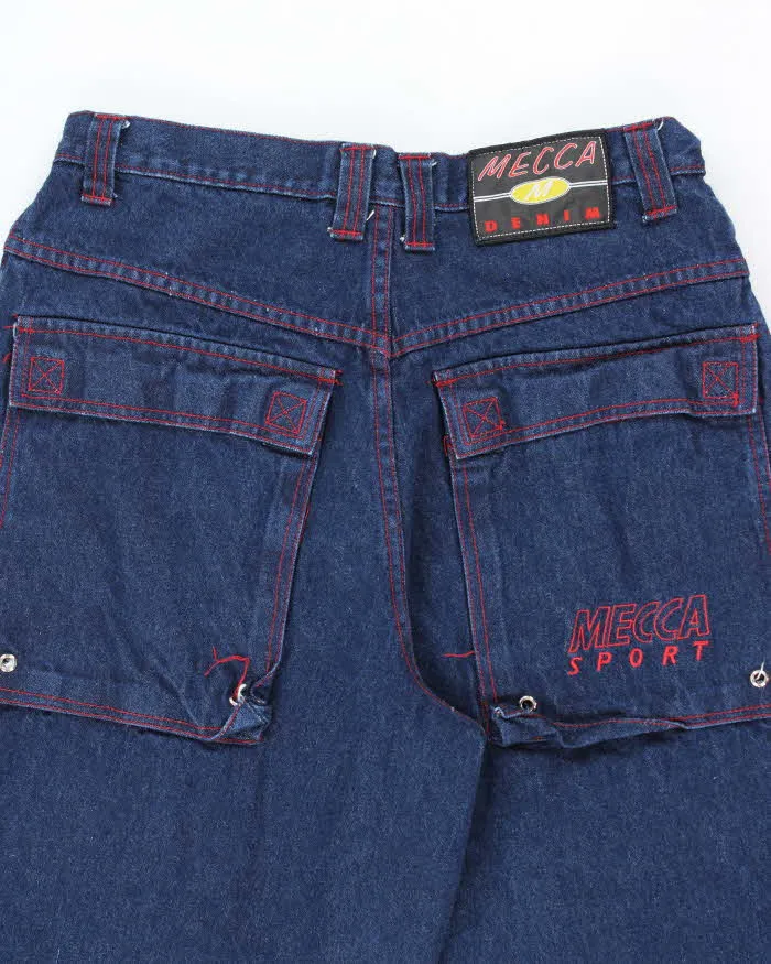 Vintage 2000's Mecca Sport Wide Leg Dark Wash Cargo Jeans - W32 L30 sold by Rokit product image thumbnail 4