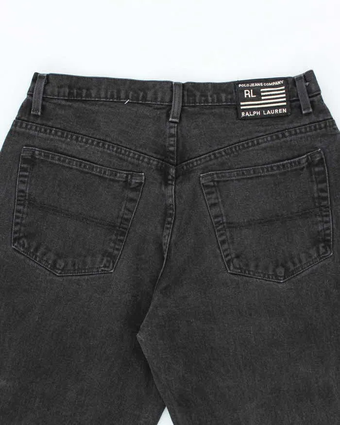 Vintage 2000's Ralph Lauren Wide Leg Dark Black Wash Jeans - W32 L29 sold by Rokit product image thumbnail 4