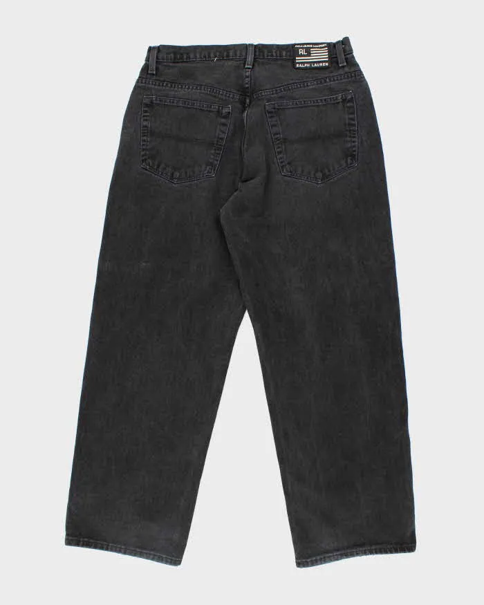 Vintage 2000's Ralph Lauren Wide Leg Dark Black Wash Jeans - W32 L29 sold by Rokit product image thumbnail 2