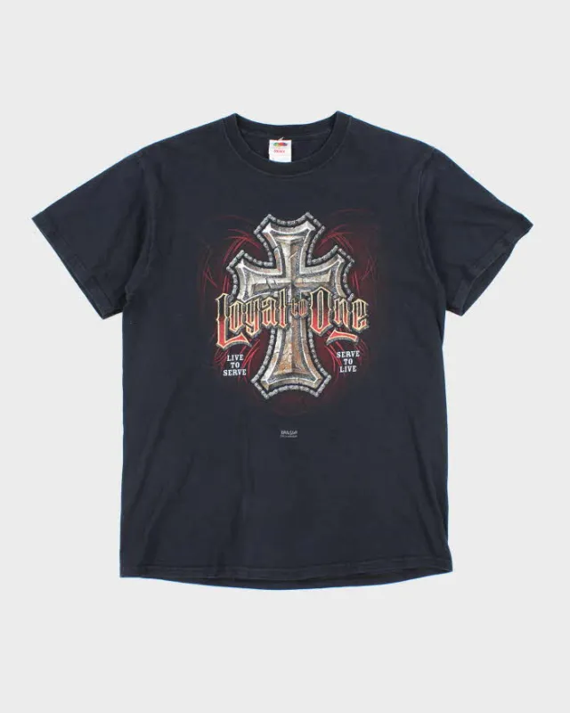 Vintage Loyal To One Crucifix Graphic T-shirt- M sold by Rokit