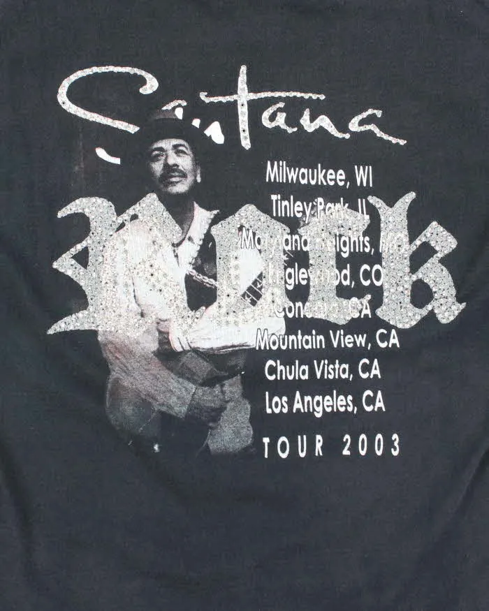 Vintage 2000s Carlos Santana Rhinestone Tour T-shirt - L sold by Rokit product image thumbnail 4