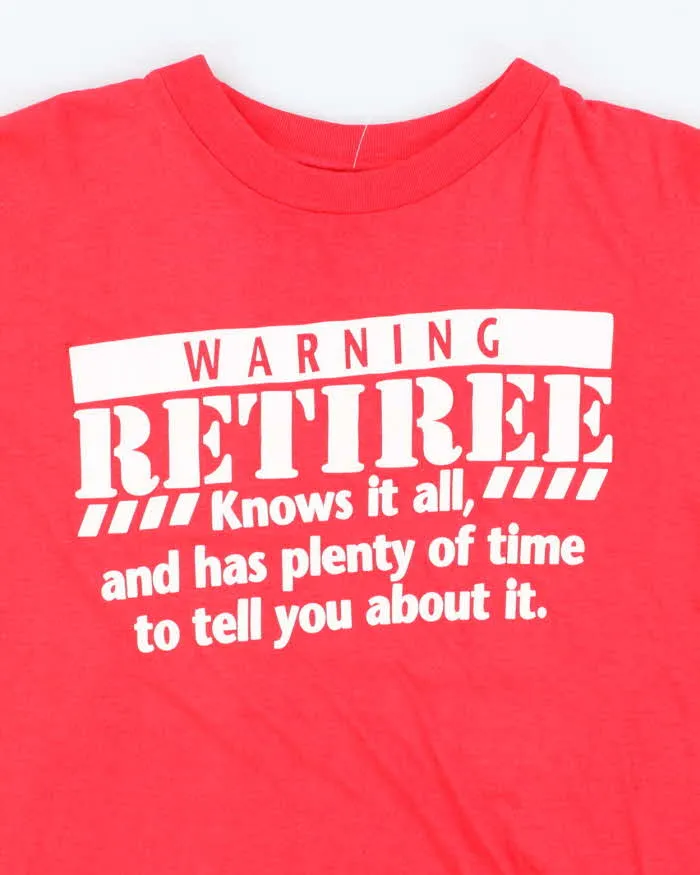 Vintage 90s Retiree Graphic Single Stitch T-shirt - M sold by Rokit product image thumbnail 3