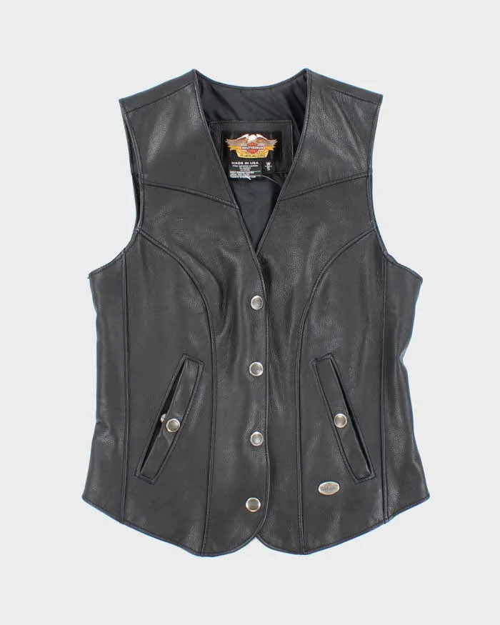 Vintage Harley Davidson Leather Waistcoat - S sold by Rokit