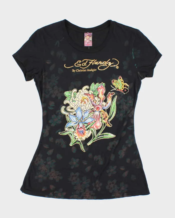 Vintage Y2k 00s Ed Hardy Rhinestone T-shirt - M sold by Rokit