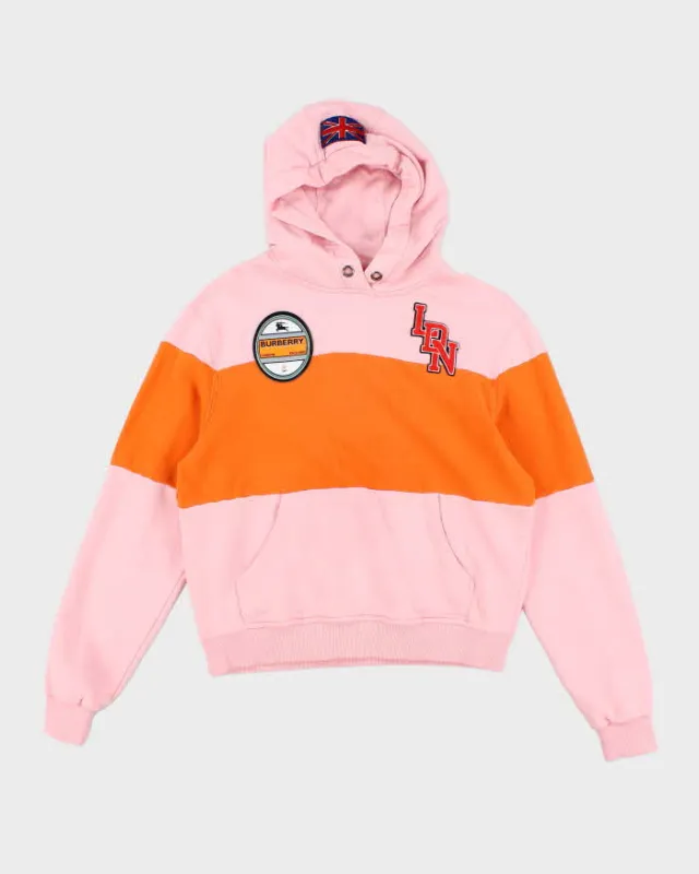 Vintage Burberry Pink & Orange Hoodie - M sold by Rokit