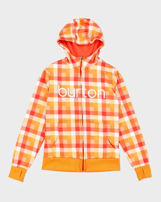 Vintage Y2k 00s Burton Checked Zip-Up Hoodie - M sold by Rokit