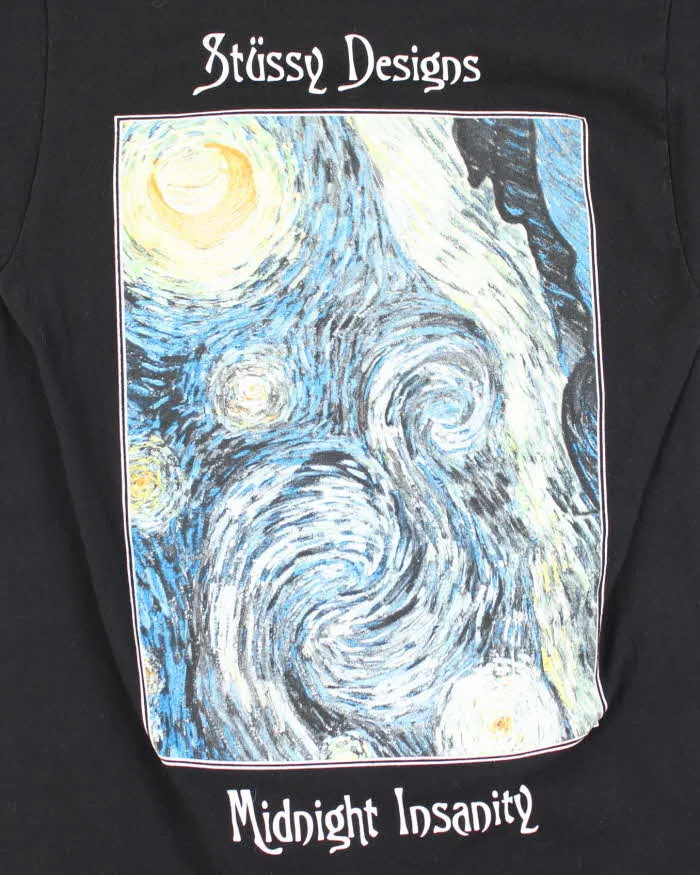 Vintage 00s Stussy Midnight Insanity T-shirt - S sold by Rokit product image thumbnail 4