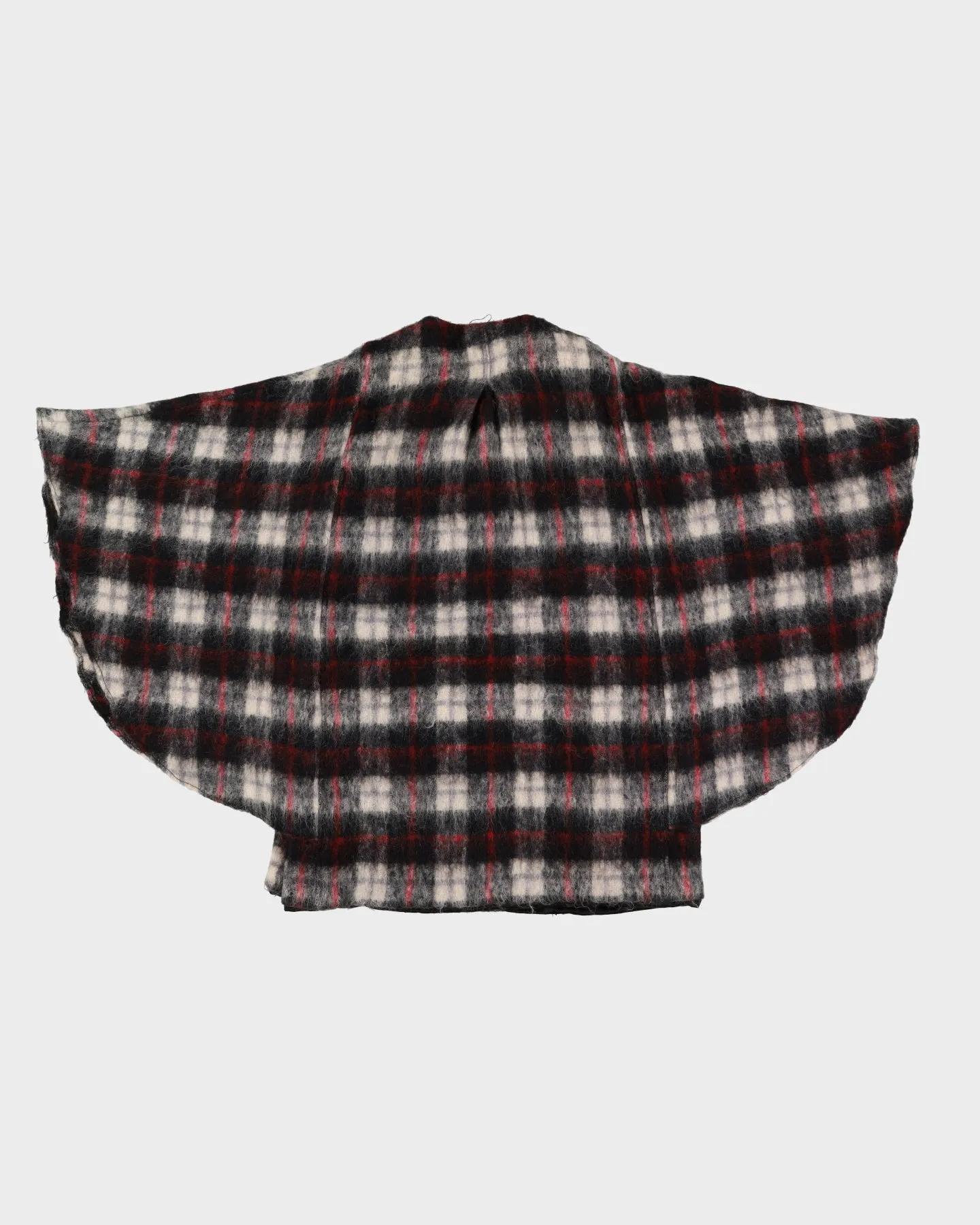 1980s Mohair And Wool Plaid Poncho - L sold by Rokit product image thumbnail 2