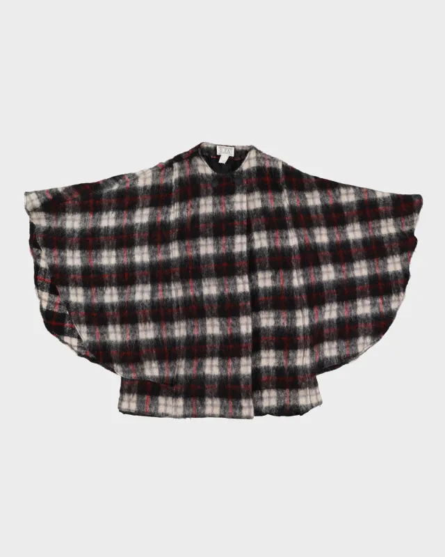 1980s Mohair And Wool Plaid Poncho - L sold by Rokit
