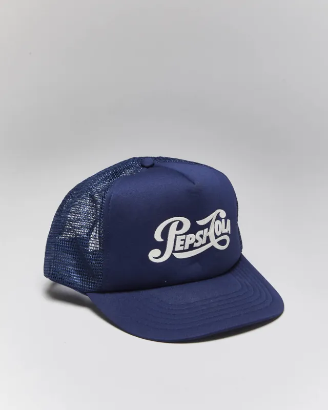 Vintage 90's Pepsi Spell Out Logo Trucker Cap - OS sold by Rokit
