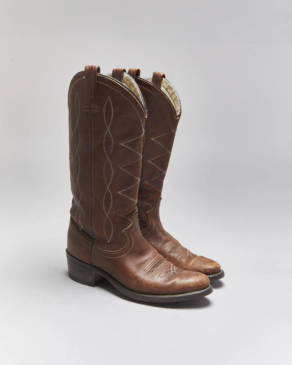Vintage Brown Cowboy Boots - UK4.5 sold by Rokit
