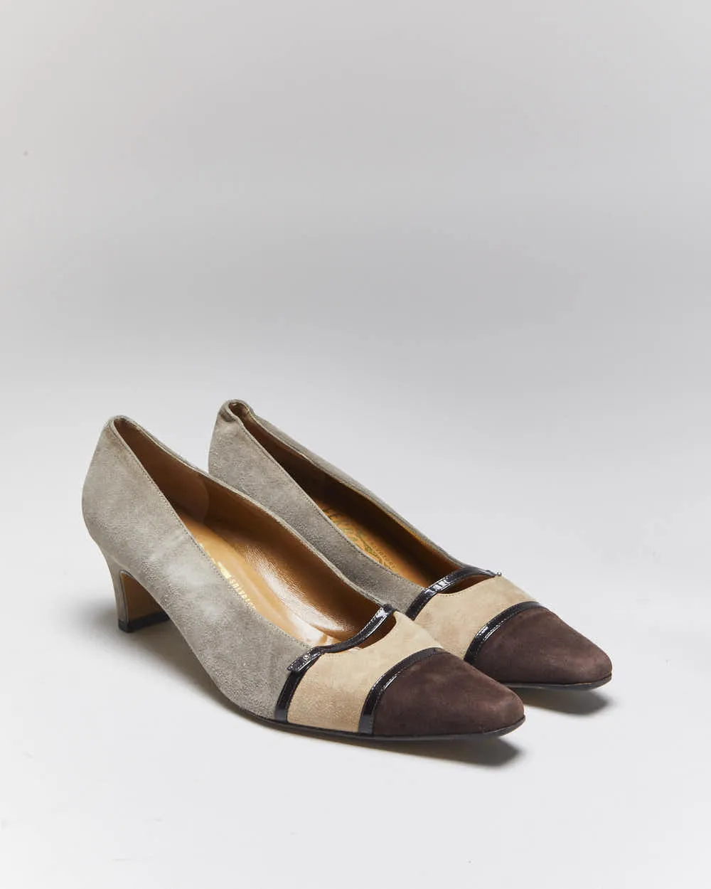 Vintage Salvatore Ferragamo Suede Kitten Heels - UK6.5 sold by Rokit