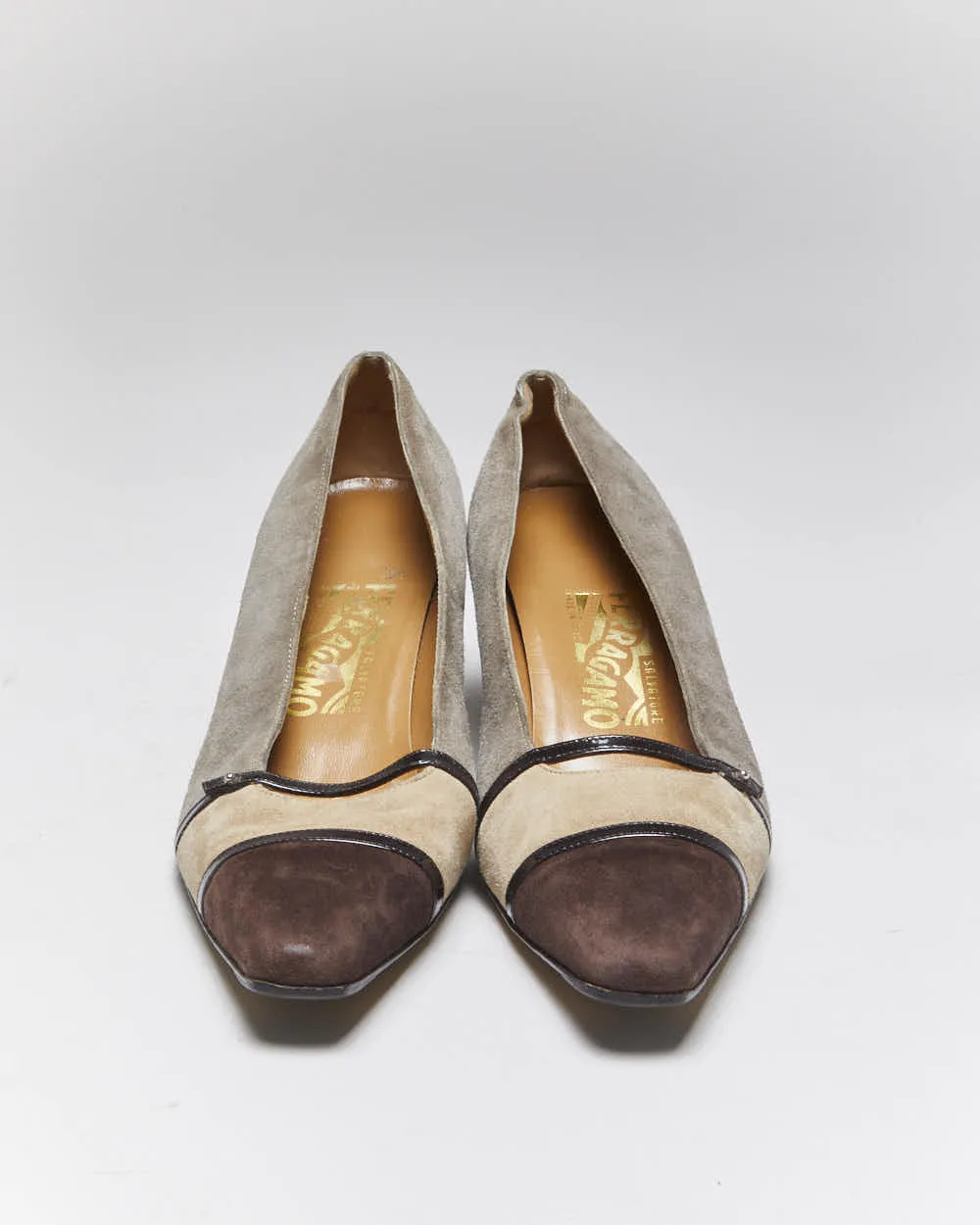 Vintage Salvatore Ferragamo Suede Kitten Heels - UK6.5 sold by Rokit product image thumbnail 3