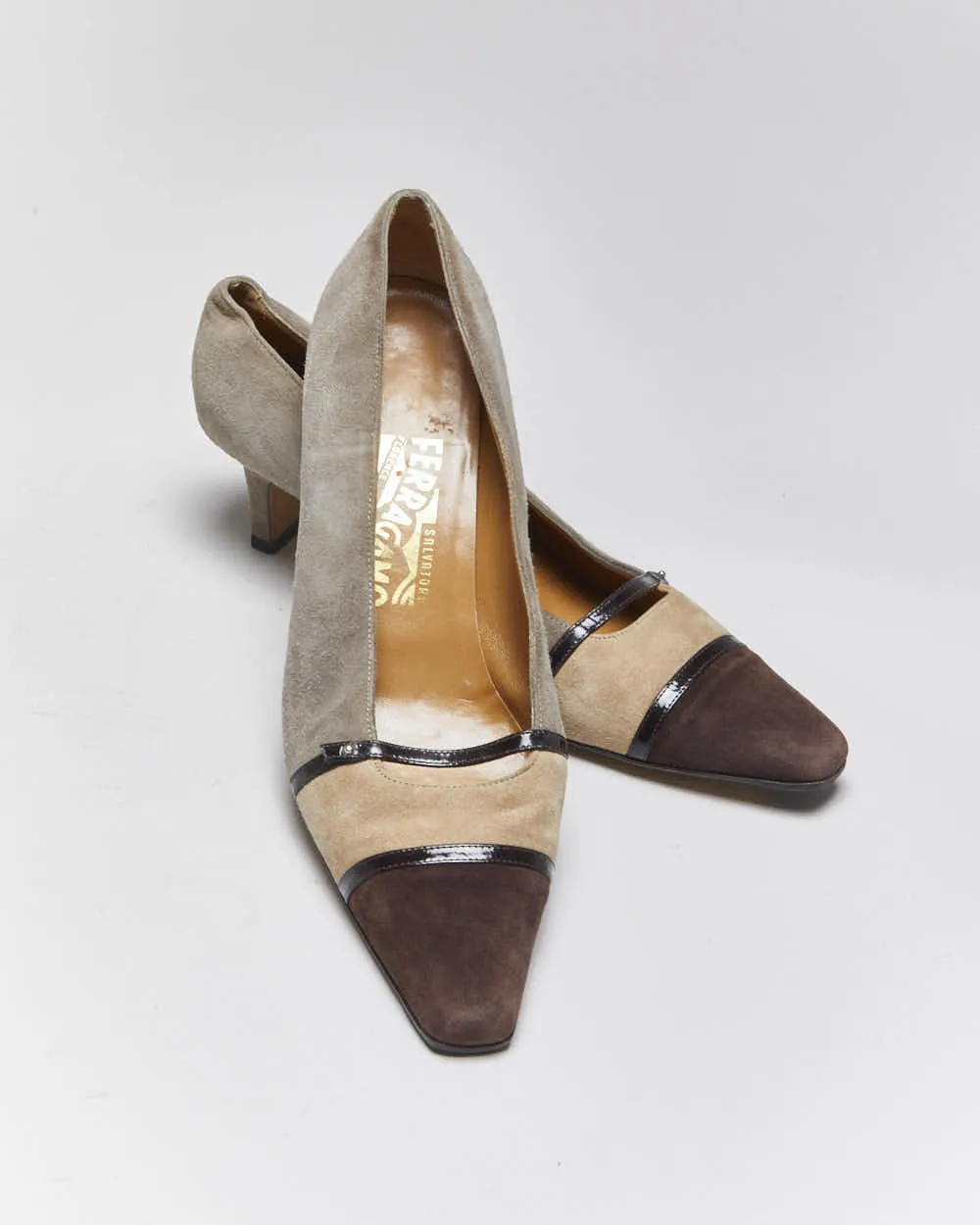 Vintage Salvatore Ferragamo Suede Kitten Heels - UK6.5 sold by Rokit product image thumbnail 5