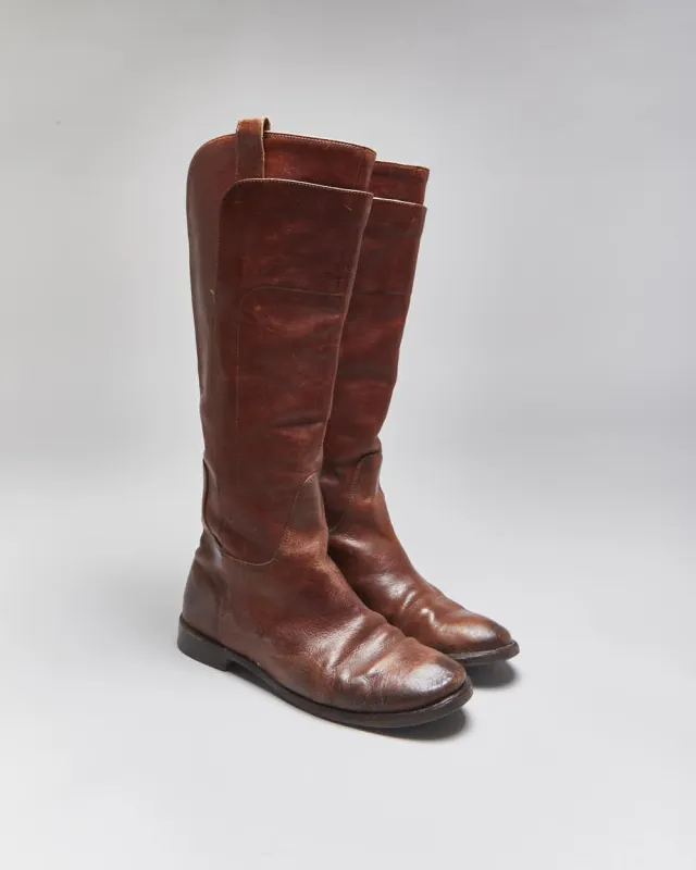 Vintage Frye Brown Leather Boots - UK6 sold by Rokit