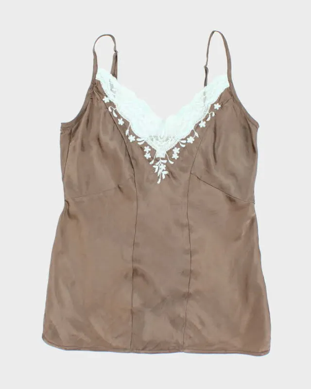 Vintage Y2k 00s  Nougat Silk Cami - S sold by Rokit