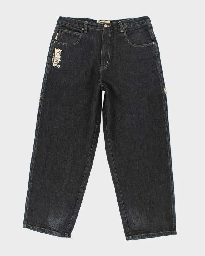 Vintage 2000's Southpole Embroidered Wide Leg Jeans - W36 L31 sold by Rokit