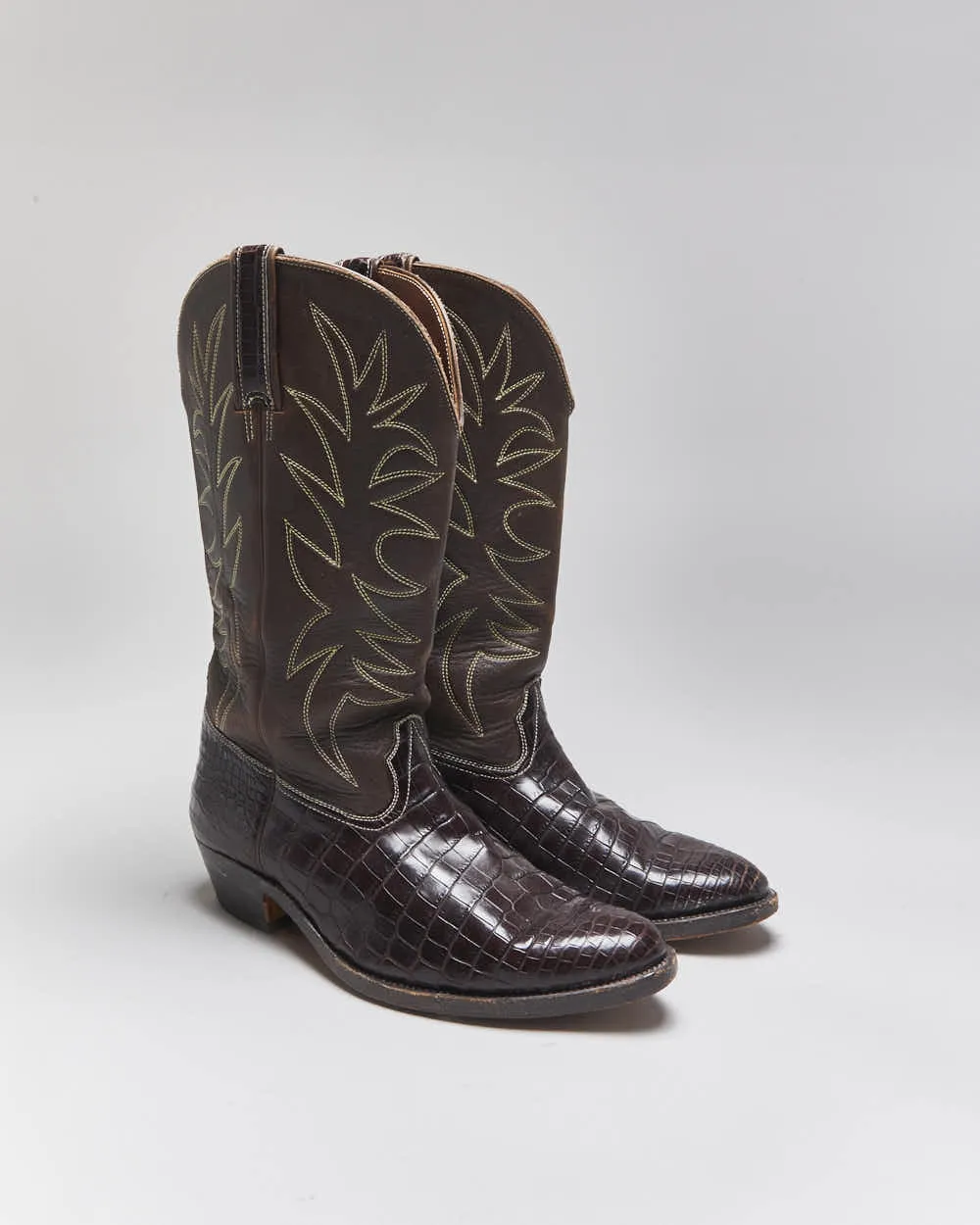 Vintage Brown Snakeskin Cowboy Boots - UK7 sold by Rokit