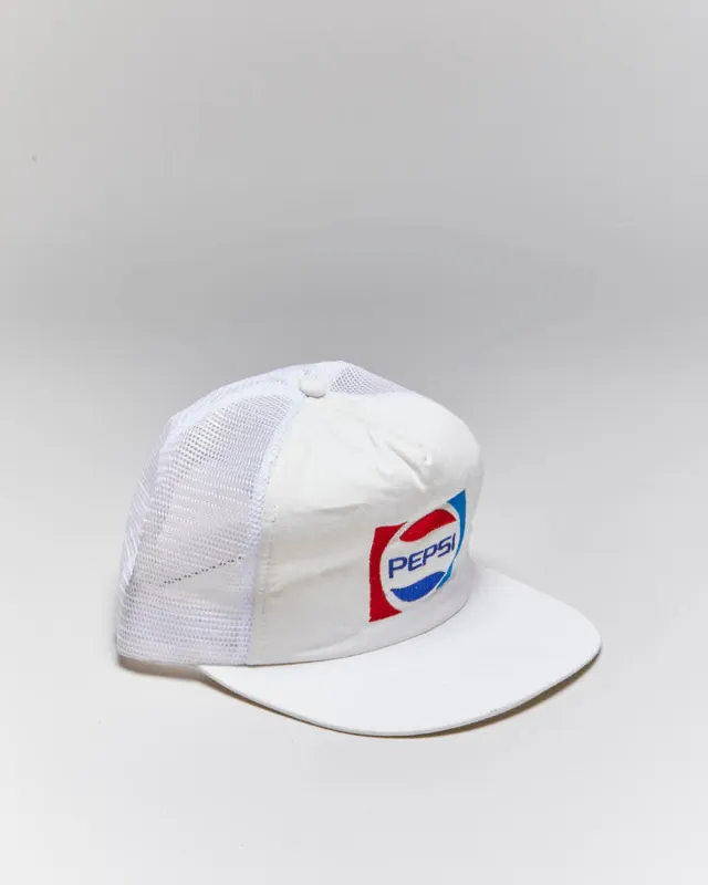 Vintage 90's Pepsi Embroidered Logo Trucker Cap - OS sold by Rokit