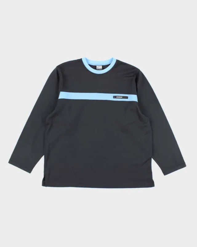 Vintage 2000's Nike Centre Striped Long-sleeved Sports Shirt - L sold by Rokit