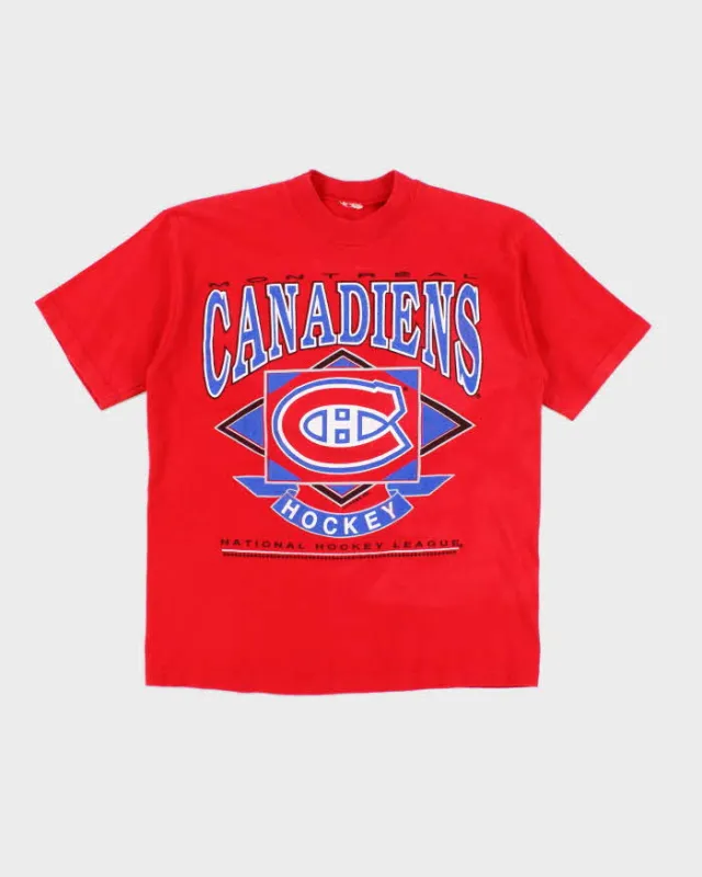 Vintage 90's Montreal Canadians Hockey Graphic T-Shirt - S sold by Rokit