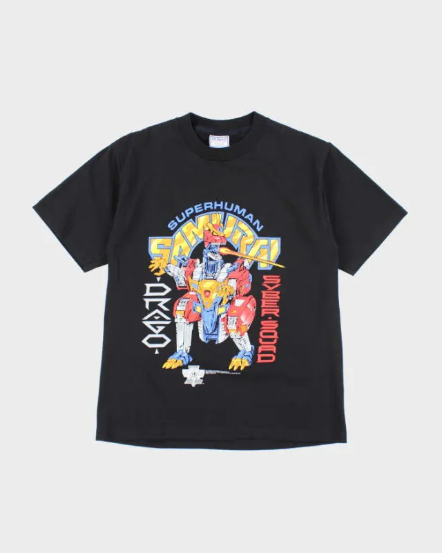 Vintage 90s Super Human Samurai Syber-Squad Single Stitch T-shirt - L sold by Rokit
