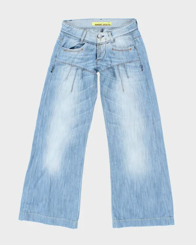 Vintage Y2K Miss Sixty Light Wash Wide Leg Flared Jeans - W26 L27 made by Rokit