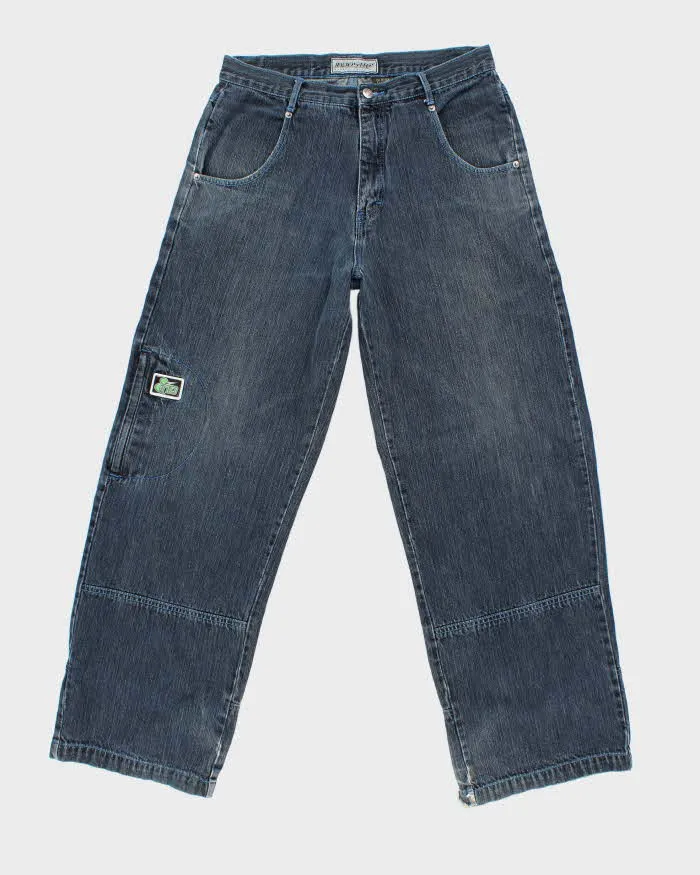 Vintage Y2K Industry Wide Leg Dark Wash Denim Jeans - W32 L30 sold by Rokit