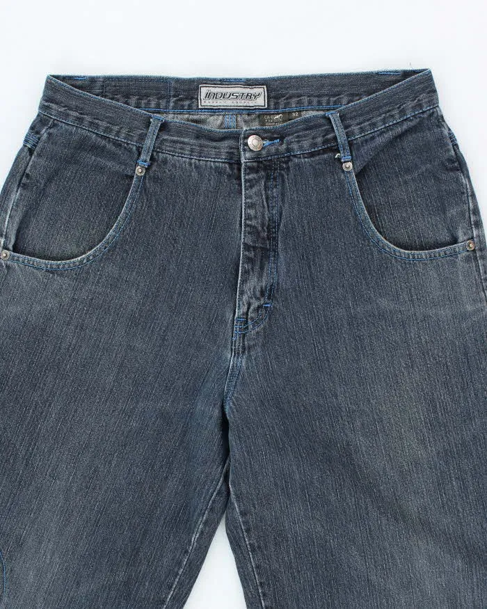 Vintage Y2K Industry Wide Leg Dark Wash Denim Jeans - W32 L30 sold by Rokit product image thumbnail 3