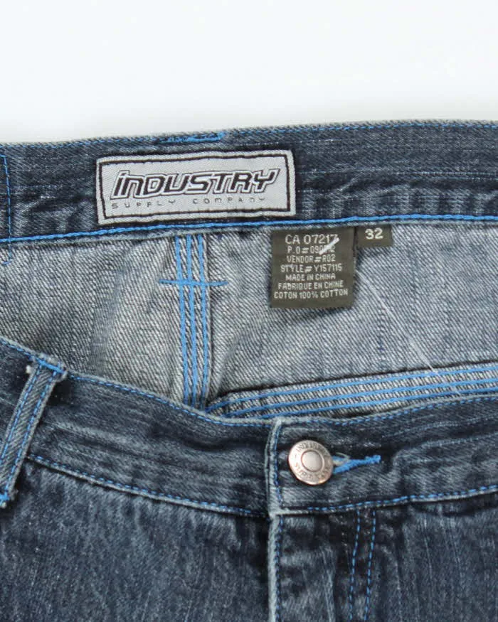 Vintage Y2K Industry Wide Leg Dark Wash Denim Jeans - W32 L30 sold by Rokit product image thumbnail 5