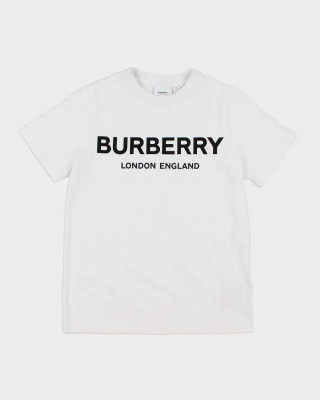 Vintage 2000's Burberry Spell Out Graphic T-Shirt - S sold by Rokit
