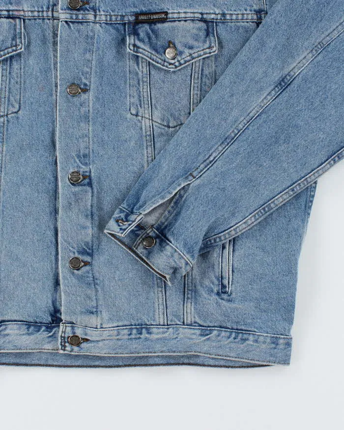 Vintage 90's Harley Davidson Oversized Medium Wash Denim Jacket - XL sold by Rokit product image thumbnail 4