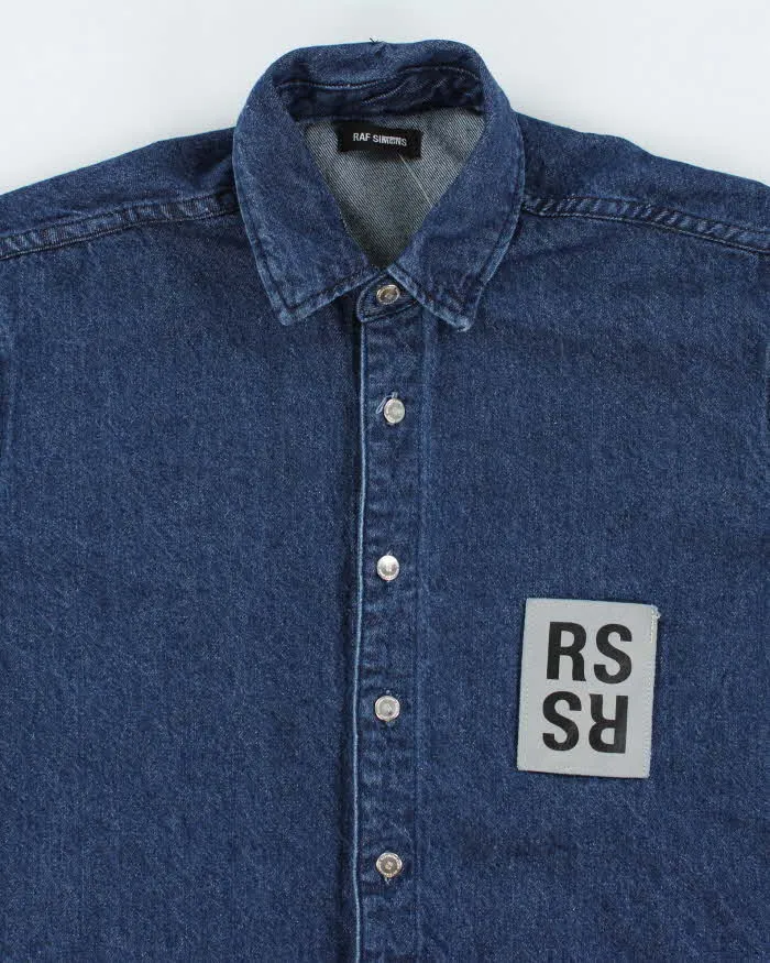 Vintage RAF Simons Dark Wash Button Up Denim Shirt - L sold by Rokit product image thumbnail 3