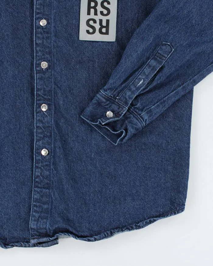Vintage RAF Simons Dark Wash Button Up Denim Shirt - L sold by Rokit product image thumbnail 4