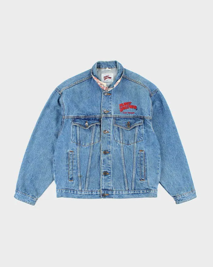 Vintage 90's Planet Hollywood Heavyweight Embroidered Denim Jacket - L sold by Rokit