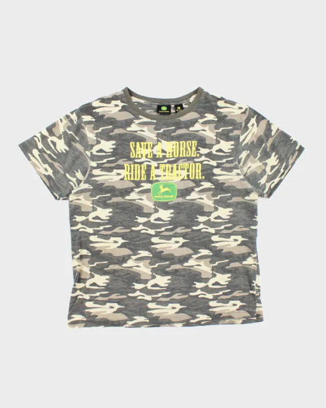 Vintage Save A Horse Ride A Tractor Camouflage  T-shirt - L sold by Rokit